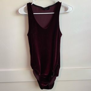 Rogue : Minx Merlot Velvet Sleeveless Bodysuit
